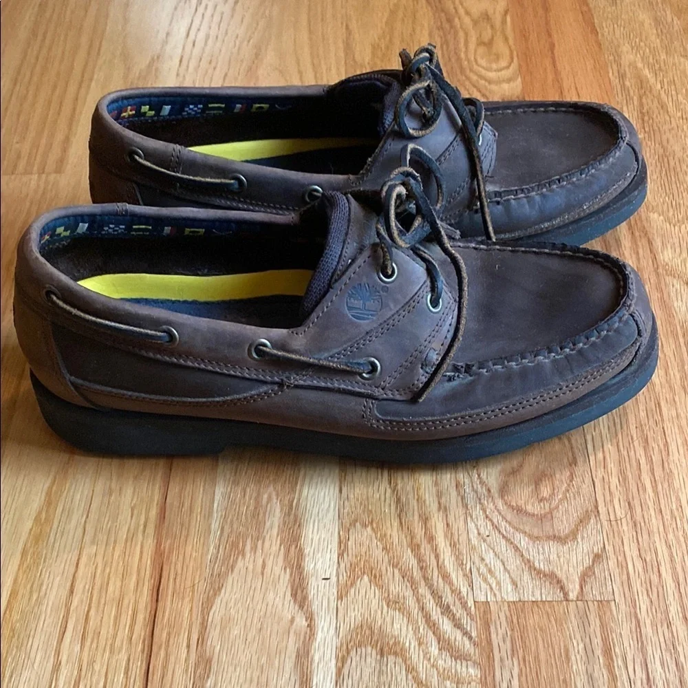 Timberland Men's Rich Brown Leather Boat Shoes